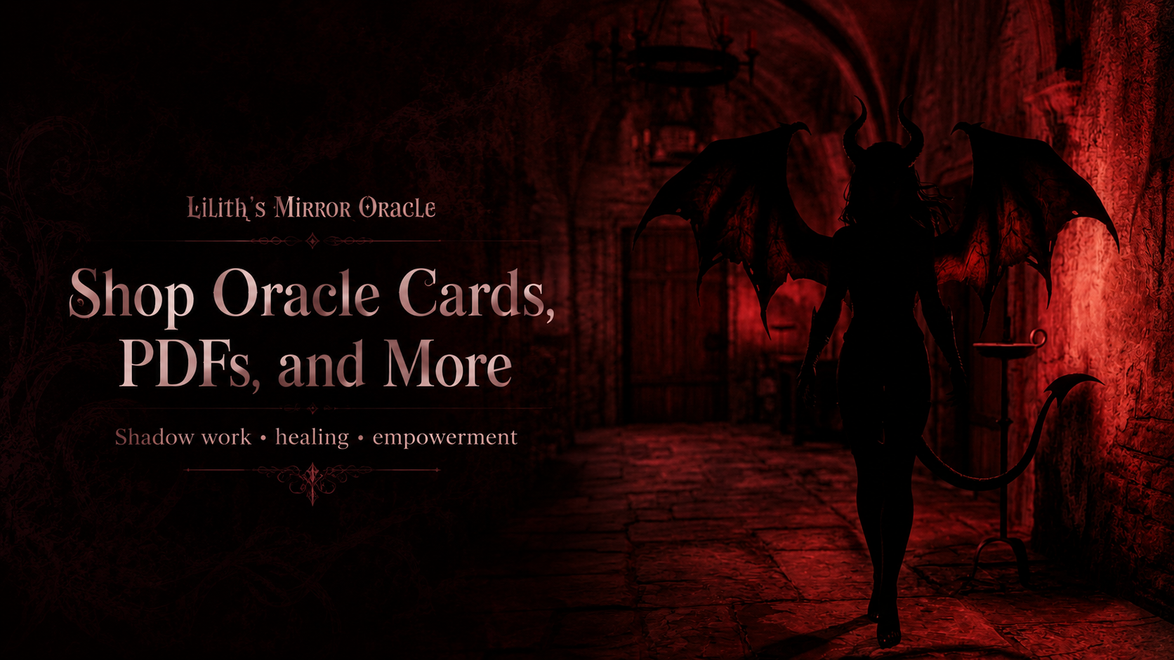 Lilith's Mirror Oracle dark divine feminine shop banner